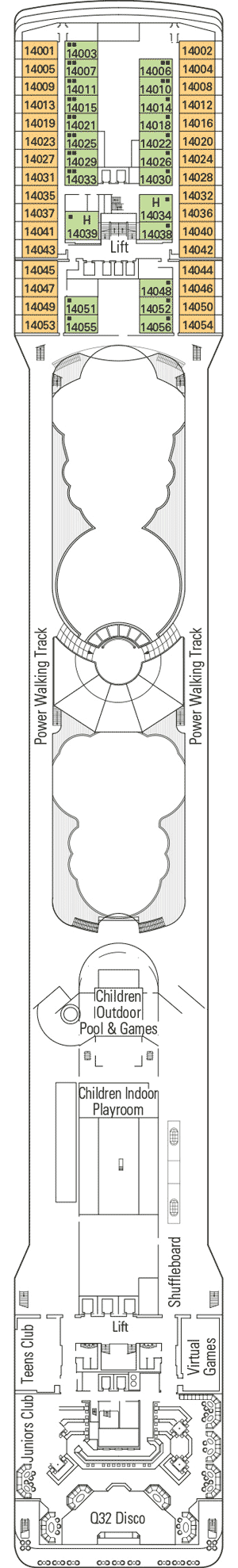 Deckplan Deck 14 - Capriccio – MSC Musica