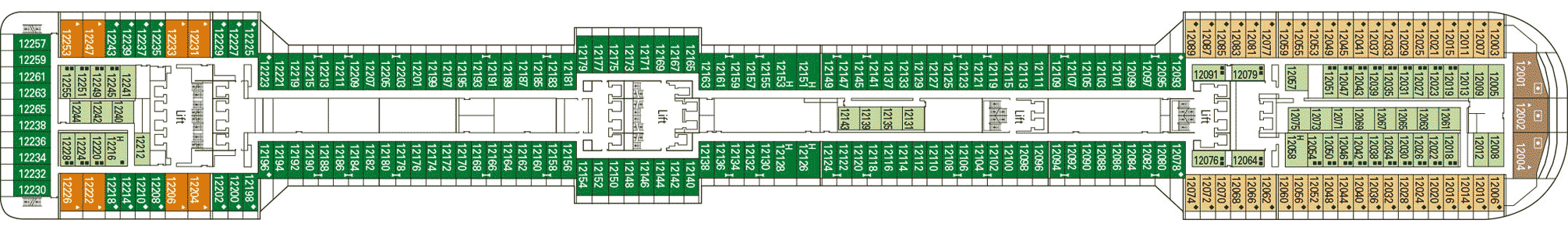 Deckplan Deck 12 - Incanto – MSC Fantasia