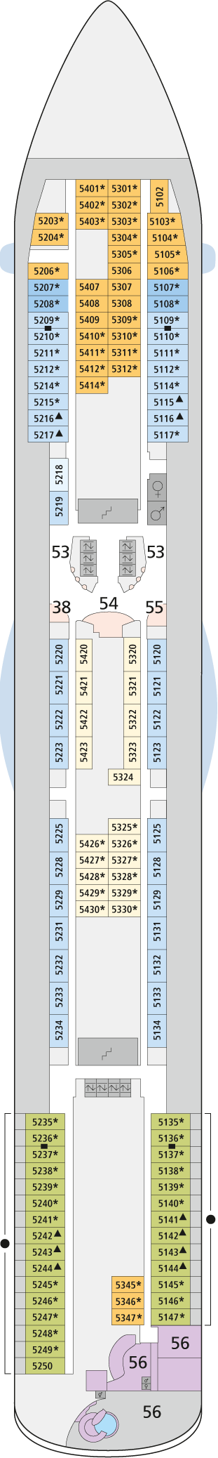 Deckplan Deck 5 – AIDAstella