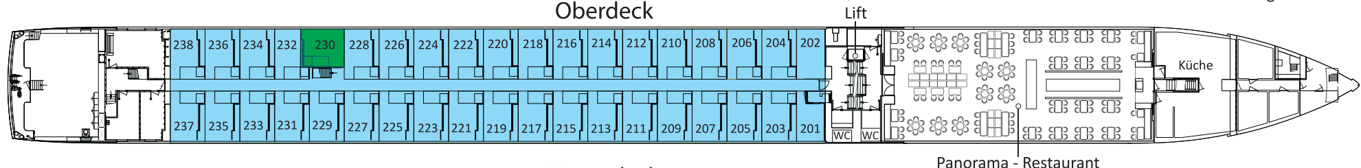Deckplan Oberdeck – Adora