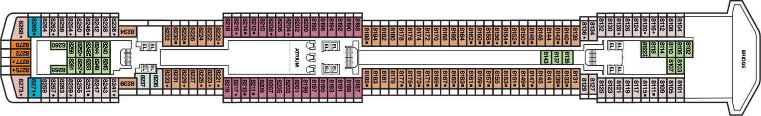 Deckplan Panorama Deck – Carnival Miracle