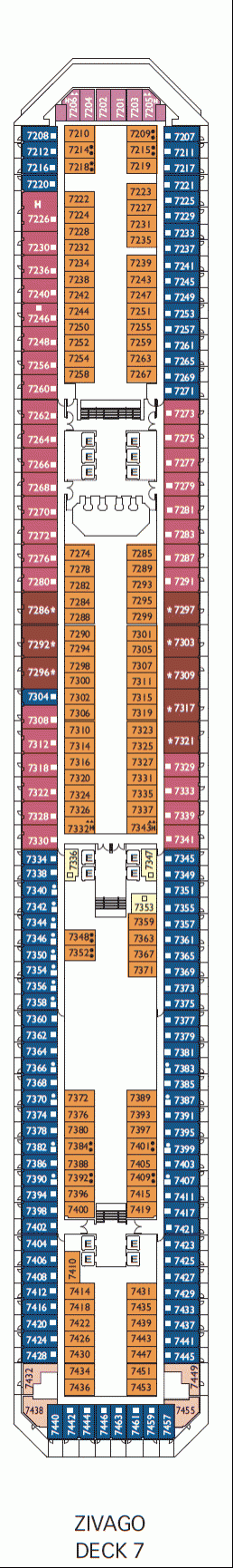 Deckplan Zivago Deck – Costa Fascinosa