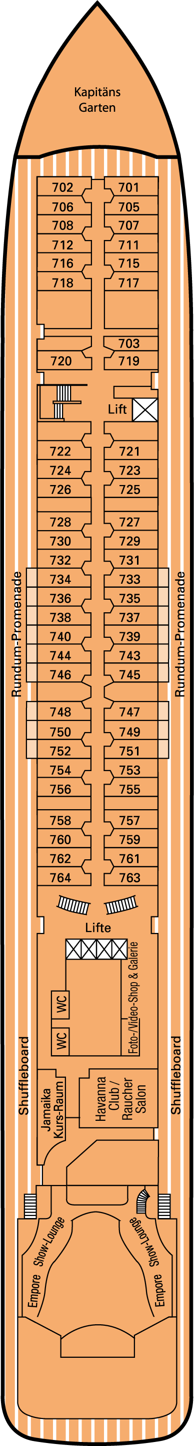 Deckplan Promenaden Deck – Amadea