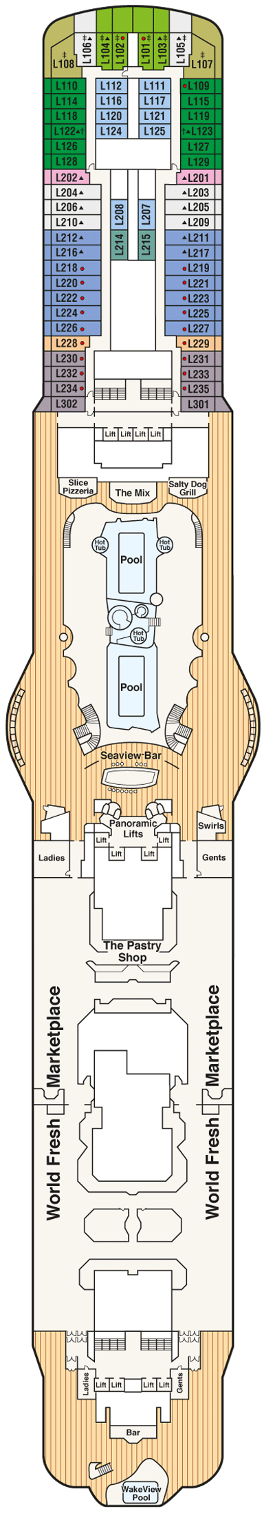Deckplan Deck 16 Lido – Sky Princess
