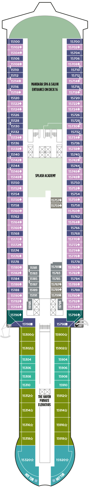 Deckplan Deck 15 – Norwegian Viva