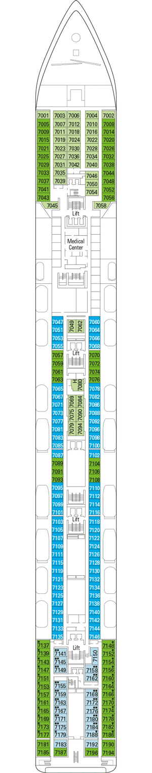 Deckplan Deck 7 - Scarlatti – MSC Lirica
