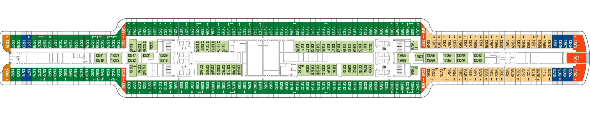 Deckplan Deck 13 – MSC Seashore