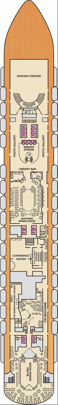 Deckplan Mezzanine – Carnival Breeze