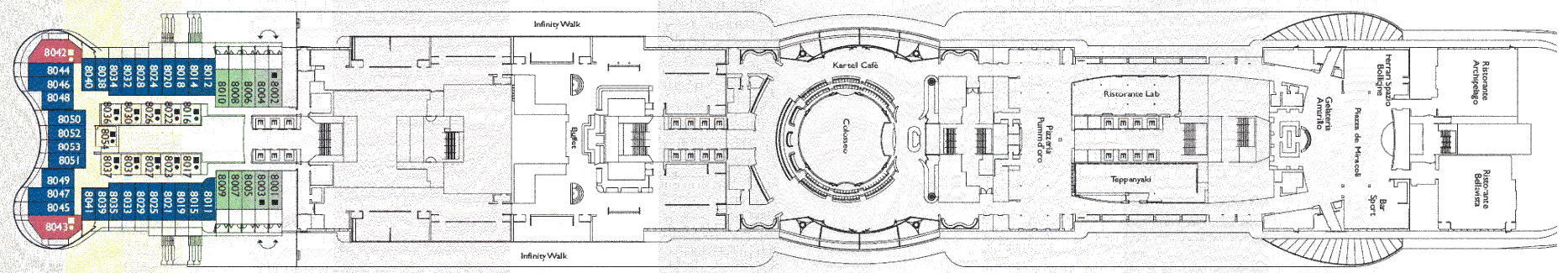 Deckplan Deck 8 – Costa Toscana