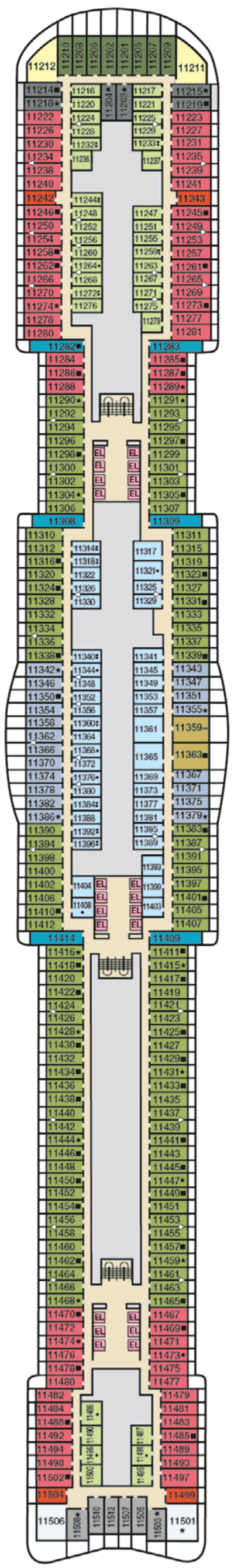 Deckplan Deck 11 – Mardi Gras
