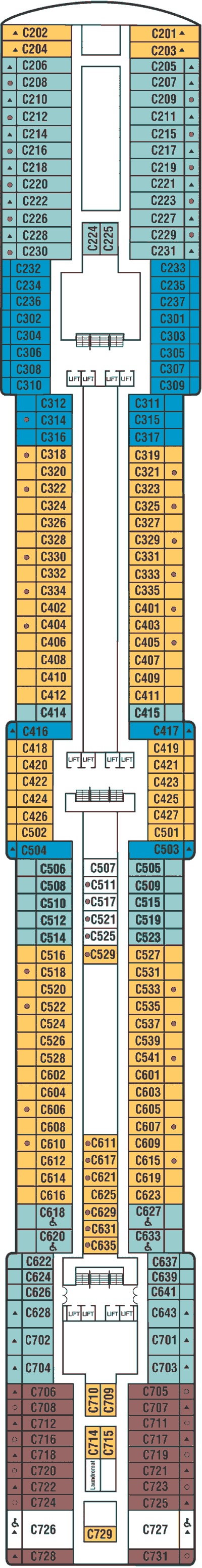 Deckplan Deck 10 Caribe – Island Princess
