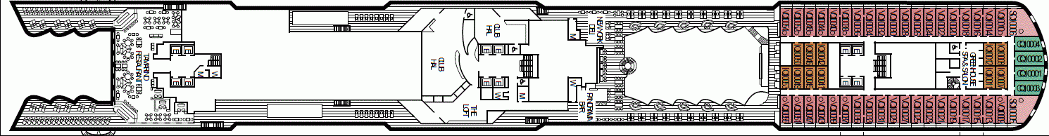 Deckplan Deck 10 Panorama Deck  – Koningsdam