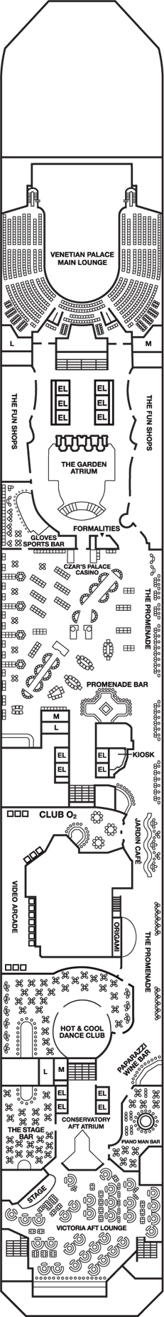 Deckplan Promenade Deck – Carnival Liberty