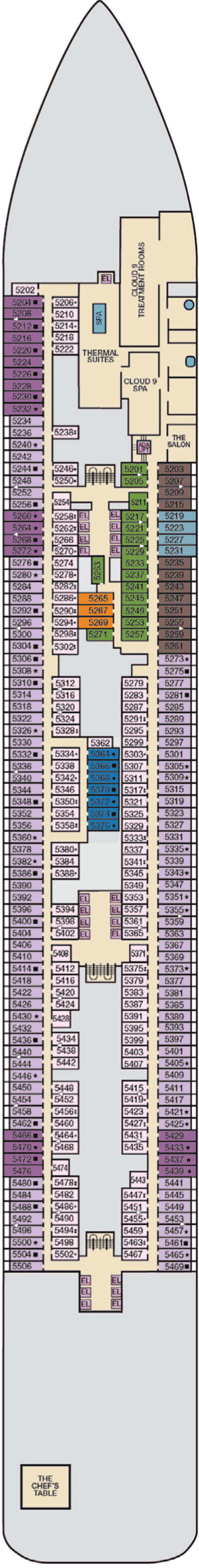 Deckplan Deck 5 – Mardi Gras