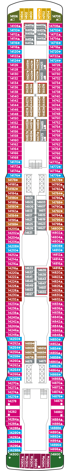 Deckplan Deck 14 – Norwegian Escape