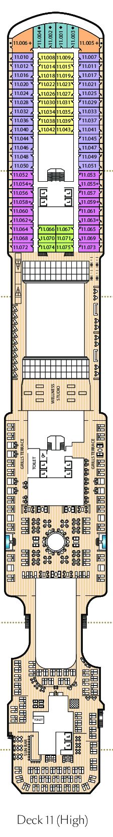 Deckplan Deck 11 – Queen Anne