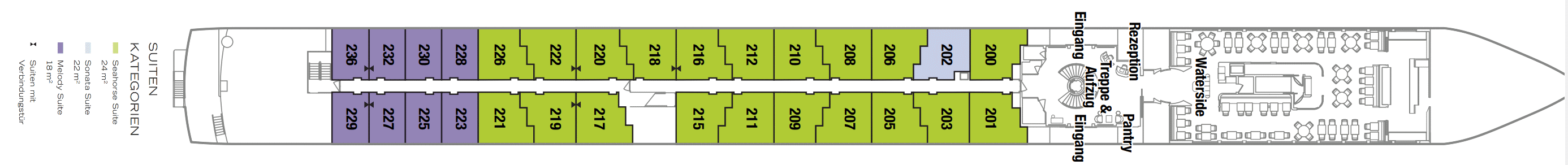 Deckplan Deck 2 - Seahorse – Riverside Debussy