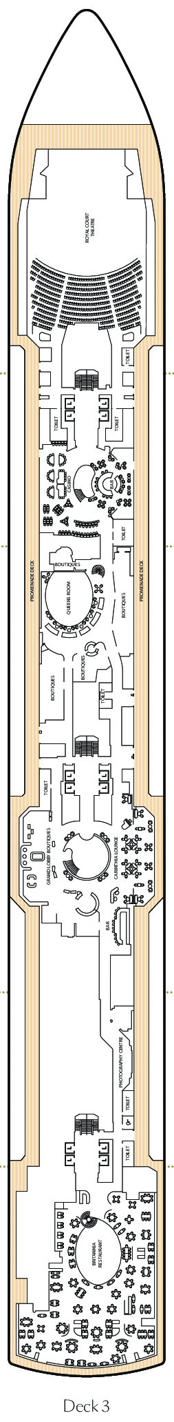 Deckplan Deck 3 – Queen Anne
