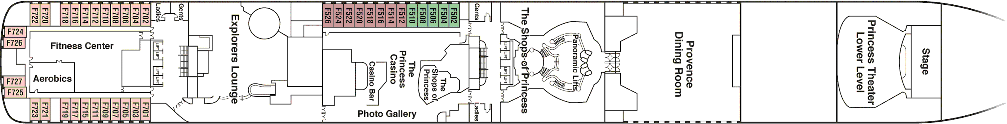 Deckplan Deck 6 Fiesta – Island Princess
