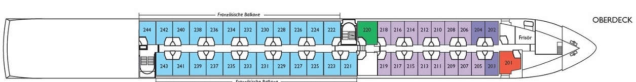 Deckplan Oberdeck – Rousse Prestige