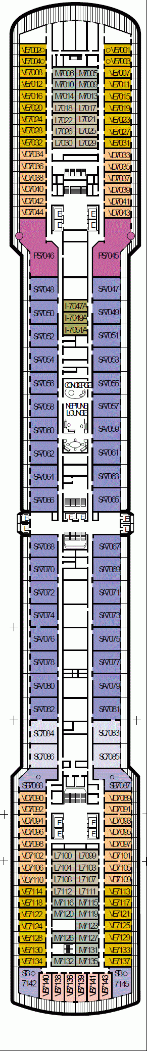Deckplan Deck 7 - Rotterdam Deck – Noordam