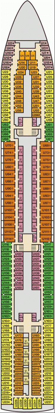 Deckplan Upper Deck – Carnival Paradise