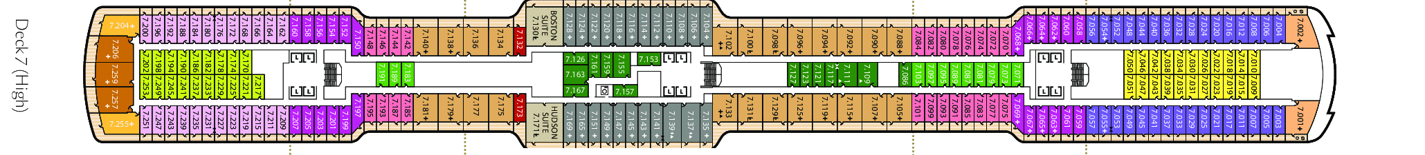 Deckplan Deck 7 – Queen Anne