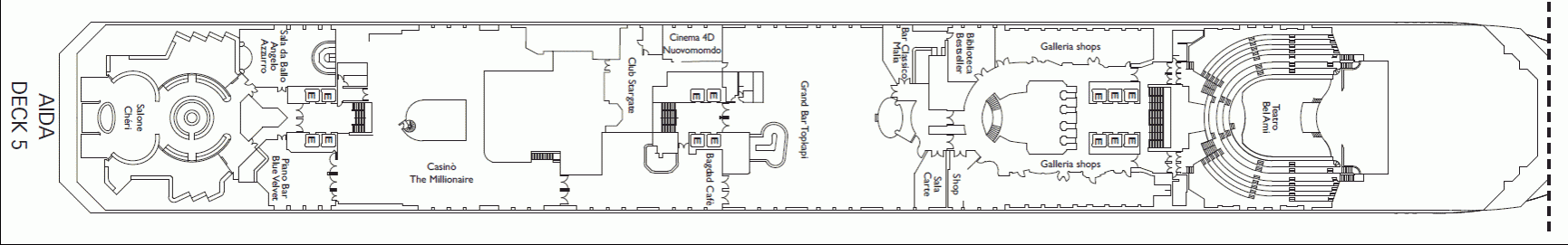 Deckplan Aida Deck – Costa Fascinosa