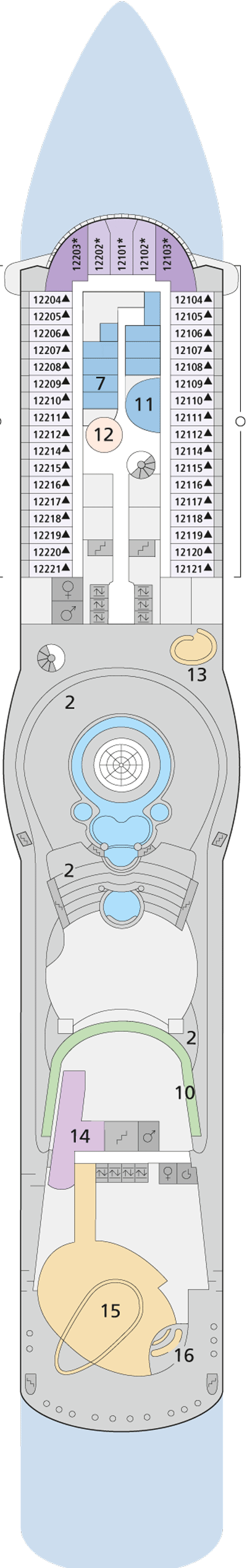 Deckplan Deck 12 – AIDAmar