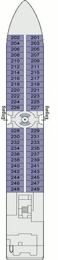Deckplan Deck 2 – A-Rosa Bella