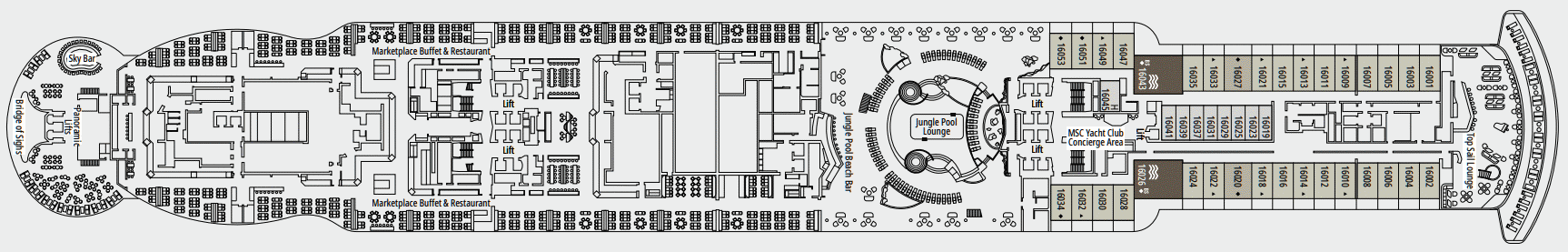 Deckplan 16  Bali – MSC Seascape