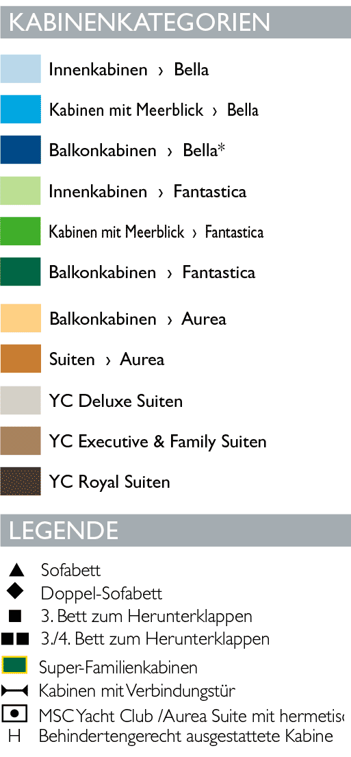 Deckplan Legende – MSC Preziosa