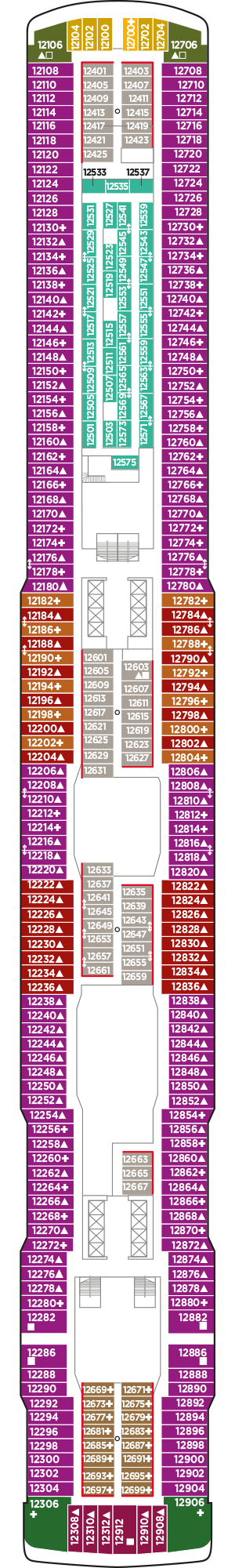 Deckplan Deck 12 – Norwegian Escape