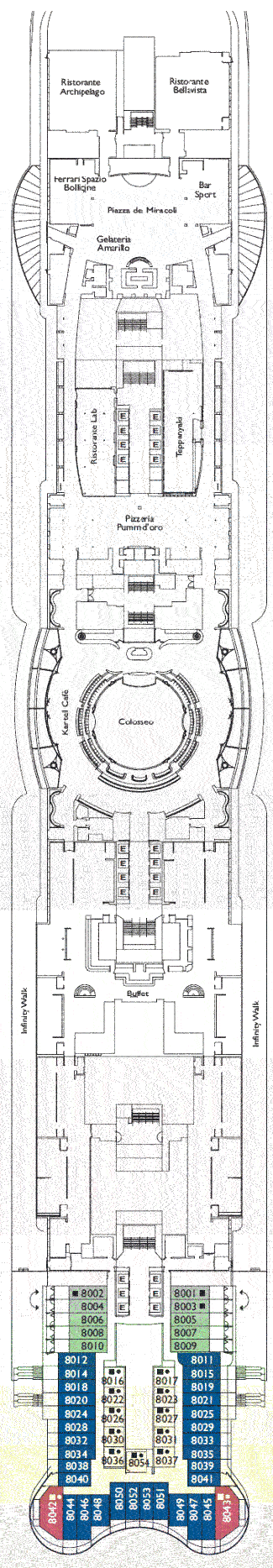 Deckplan Deck 8 – Costa Toscana