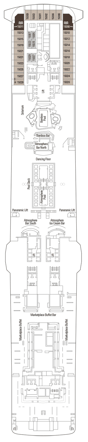 Deckplan Deck 15 – MSC Bellissima