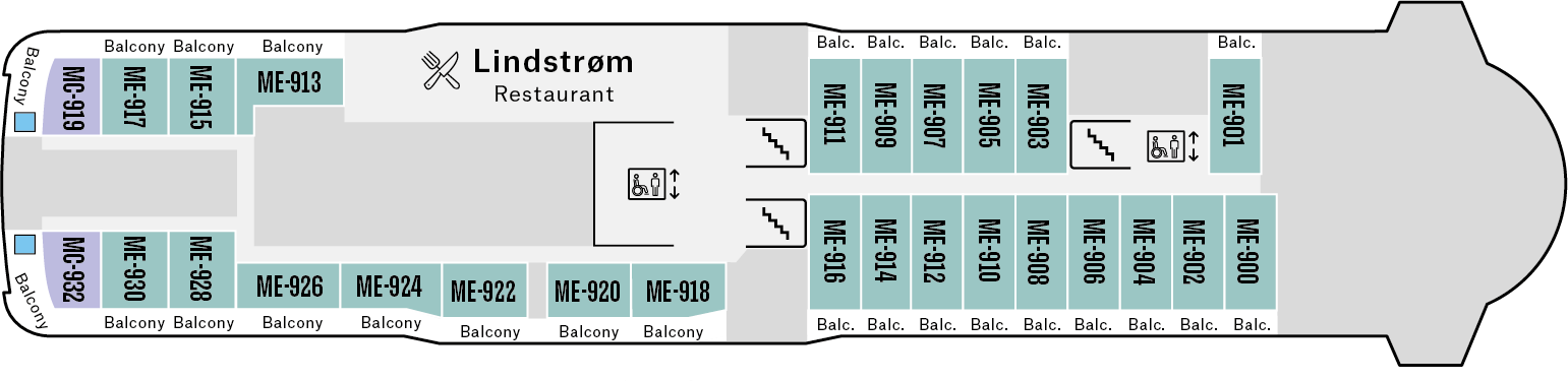 Deckplan Deck 9 – Fridtjof Nansen