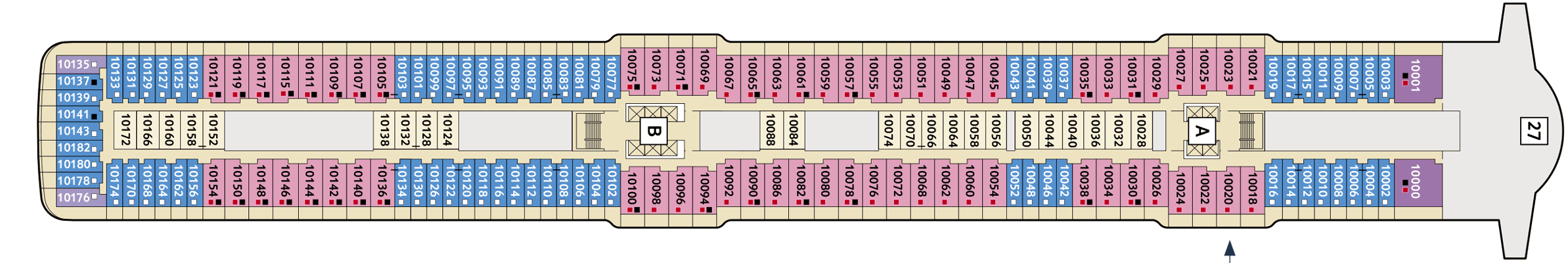 Deckplan Deck 10 Perle – Mein Schiff 5