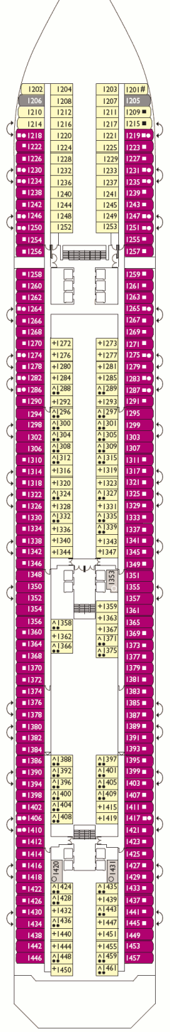 Deckplan Notturno Deck – Costa Pacifica