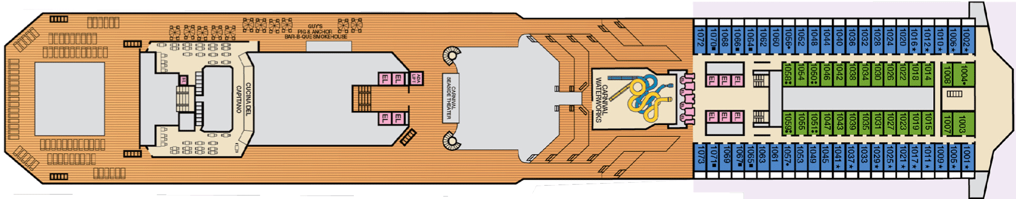 Deckplan Deck 10 – Carnival Radiance