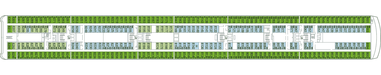 Deckplan Deck 8 - Paganini – MSC Lirica