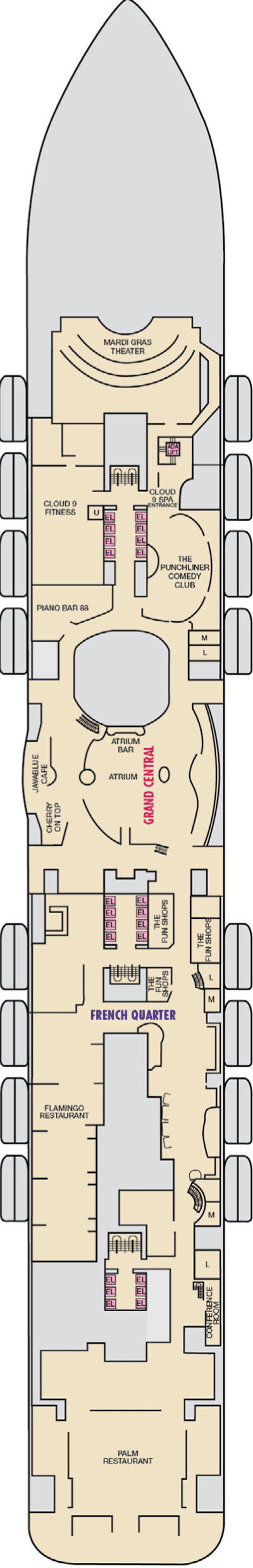 Deckplan Deck 6 – Mardi Gras