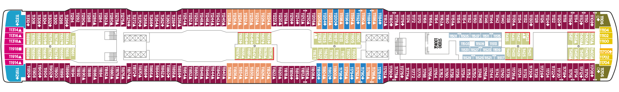 Deckplan Deck 11 – Norwegian Encore
