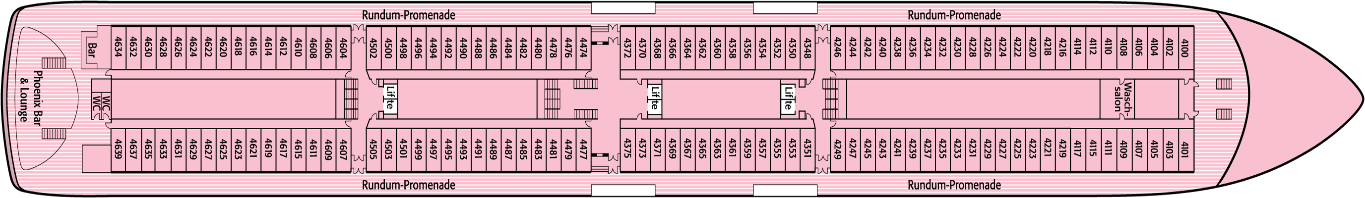 Deckplan Deck 4 Saturndeck – Artania