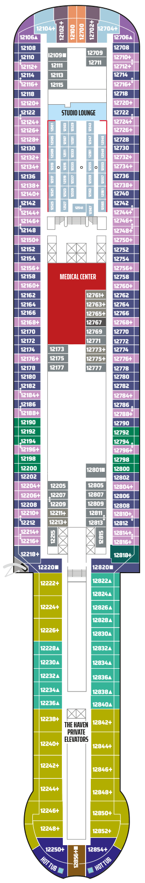 Deckplan Deck 12 – Norwegian Aqua