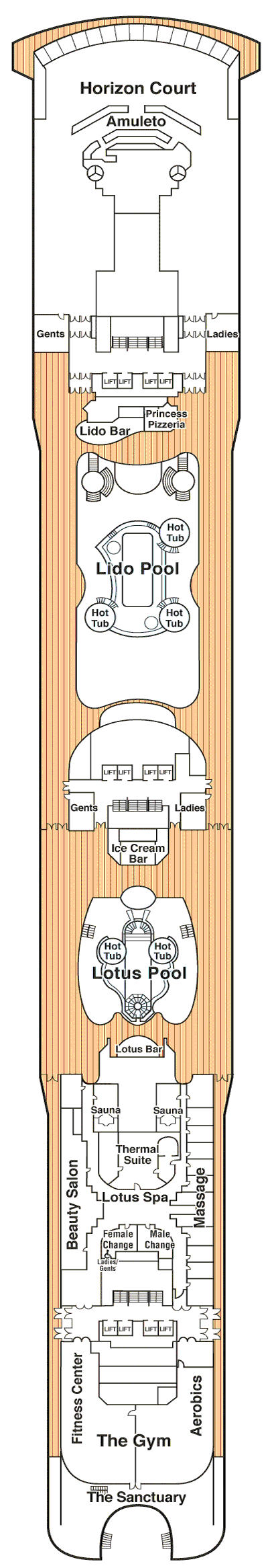 Deckplan Deck 14 - Lido – Coral Princess