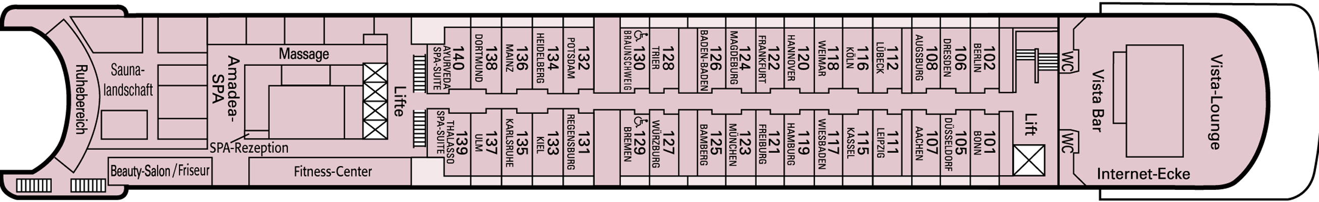 Deckplan Panorama Deck – Amadea