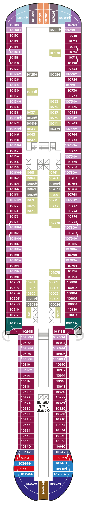 Deckplan Deck 10 – Norwegian Prima