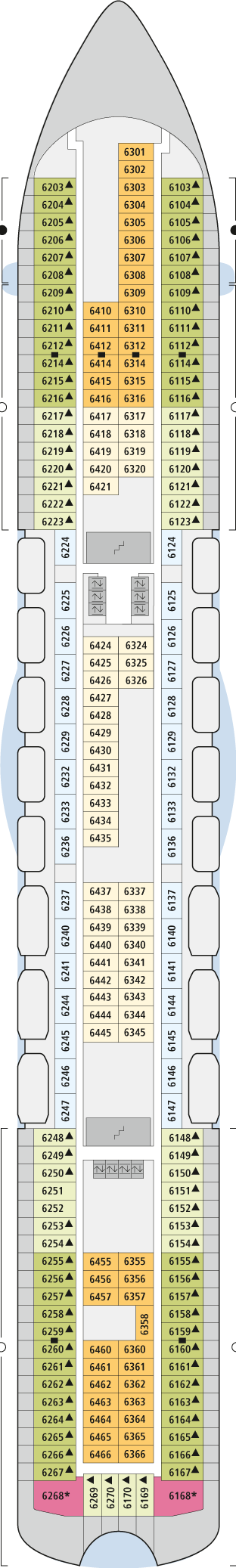 Deckplan Deck 6 – AIDAstella