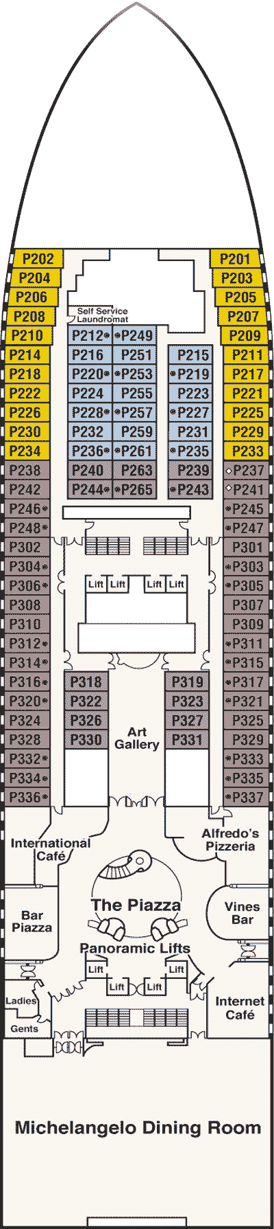 Deckplan Deck 5 Plaza – Grand Princess