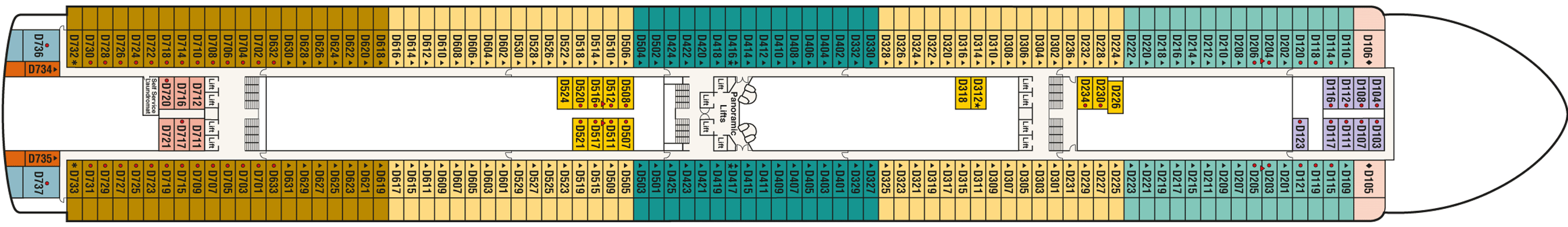 Deckplan Deck 9 - Dolphin – Caribbean Princess